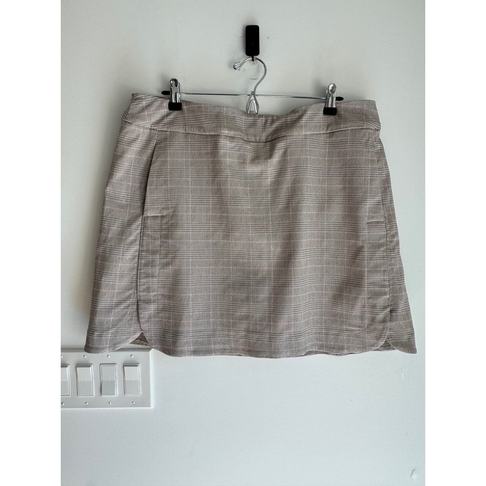 Tribal Colma Pull On Skort Light Pink Plaid 18W Made in Canada NEW